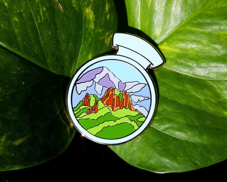 Colorado Mountains Enamel Pin Colorado Springs Garden of the Gods Landscape in a Bottle image 2