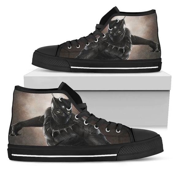 Black Panther High Top Sneaker, benutzerdefinierte Wakanda Schuhe, Black Panther Marvel Sneakers, hoch oben zu Fuß Schuhe, t ' Challa laufenden Black Panther High Top Sneaker, benutzerdefinierte Wakanda Schuhe, Black Panther Marvel Sneakers, hoch oben zu Fuß Schuhe, t ' Challa laufenden