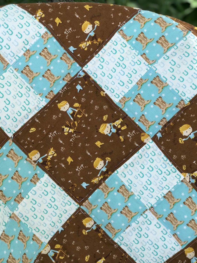Cowboy Cowboy Quilt Baby Boy Quilt Handmade Quilt-One of a Kind Baby Shower Gift Western