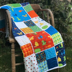 Animal Quilt- baby quilt - zoo animal quilt - lap quilt - gender neutral quilt
