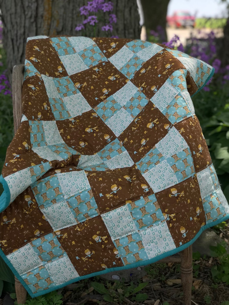 Cowboy Cowboy Quilt Baby Boy Quilt Handmade Quilt-One of a Kind Baby Shower Gift Western