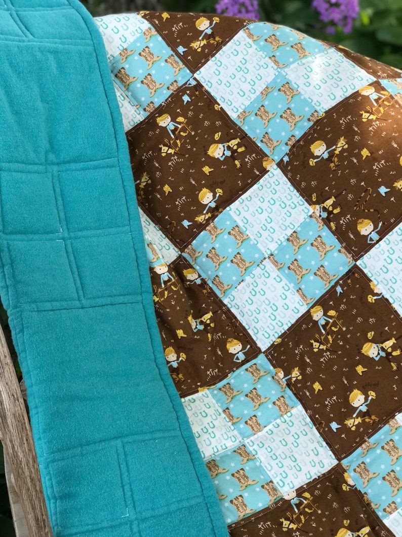 Cowboy Cowboy Quilt Baby Boy Quilt Handmade Quilt-One of a Kind Baby Shower Gift Western