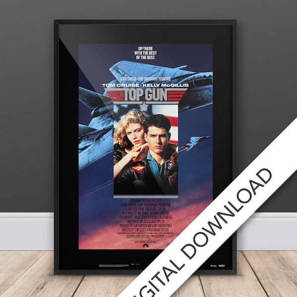 Top Gun Movie Poster - Digital Poster Download, 300dpi Jpeg, A3 and Tabloid Size, 80’s Movie Posters