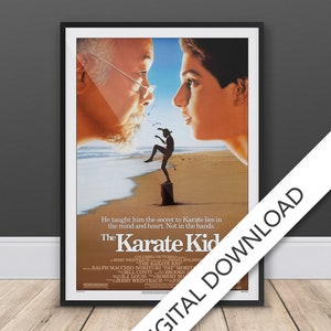 The Karate Kid - Filmposter - Digitaler Poster Download, 300dpi Jpeg, A3 und Tabloid Format, 80er Jahre Filmposter