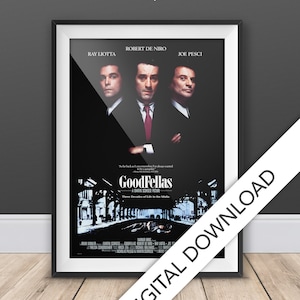 Goodfellas - Movie Poster - Digital Poster Download, 300dpi Jpeg, A3 and Tabloid Size, 90&#39;s Movie Posters