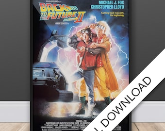 Regreso al futuro 2 - Póster de la película - Descarga de póster digital, 300 ppp Jpeg, A3 y tamaño tabloide, carteles de películas de los años 80