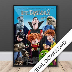 Hotel Transylvania 2 - Movie Poster - Digital Poster Download, 300dpi Jpeg, A3 and Tabloid Size, 90&#39;s Movie Posters - Adam Sandler