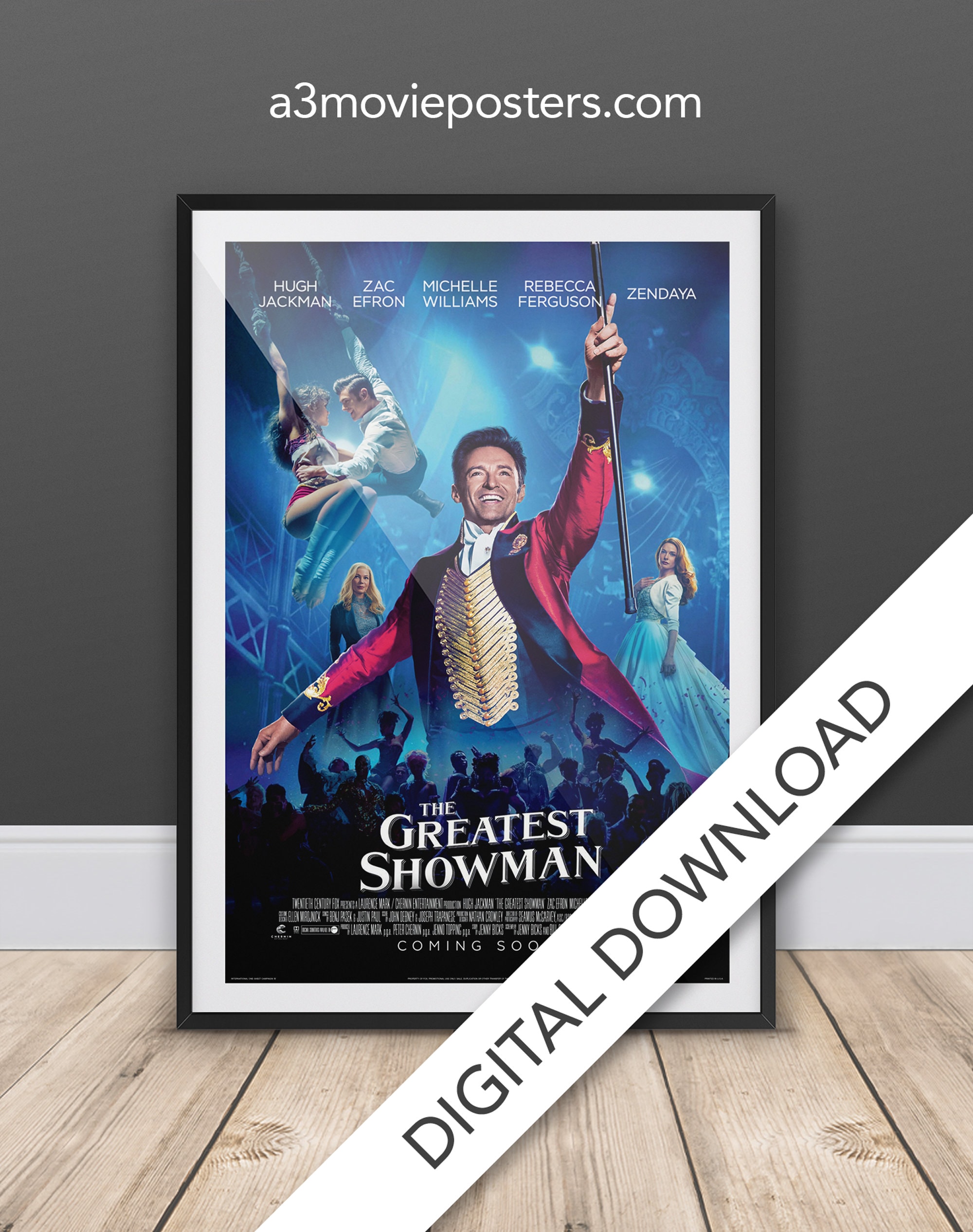 The Greatest Showman Lyrics Poster W/ P.T. Barnum Instant 