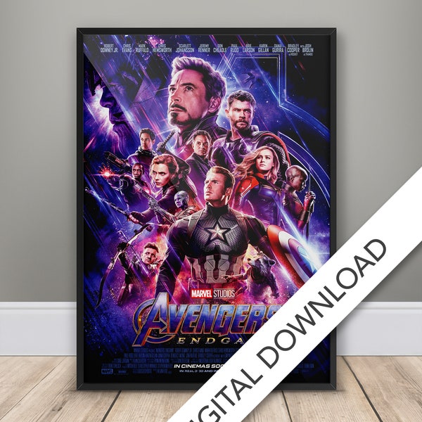 Avengers: Endgame Poster - 2019 - Digital Poster Download, 300dpi Jpeg, A3 and Tabloid Size, Marvel Movie Posters, Superhero, Comic