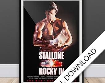 希少品 当時物 シルベスタ-スタローン 映画『ROCKY IV』のポスター 本日はシルベスター・スタローン76歳の誕生日！新ロッキーシリーズ