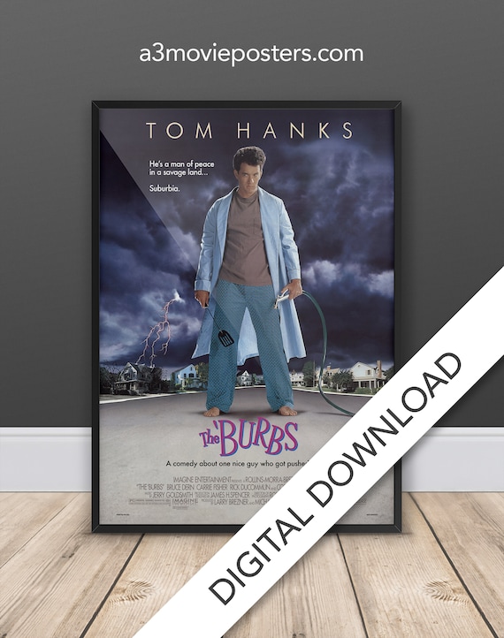 The Burbs Movie Poster Digital Download, A3 Tabloid, Tom Hanks.