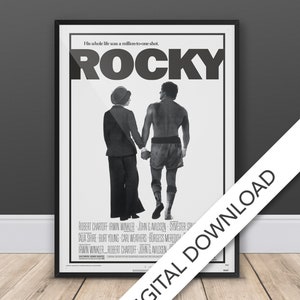 Rocky Movie Poster - Descarga de póster digital, 300dpi Jpeg, tamaño A3 y tabloide, carteles de películas de los años 70