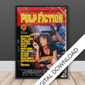 Pulp Fiction - Filmposter - Digitaler Poster Download, 300dpi Jpeg, A3 und Tabloid Format, 90er Jahre Filmposter