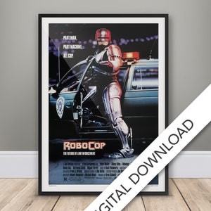 Robocop Movie Poster - 1987 - Digital Download, A3 Tabloid, Printable Wall Art Print, 80&#39;s Movie Poster, Digital Print