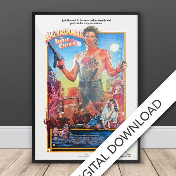 Big Trouble in Little China Movie Poster - Digital Poster Download, 300dpi Jpeg, A3 and Tabloid Size, 80's Movie Posters