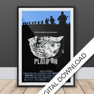 Cartel de la película del pelotón - Descarga digital, cartel de la réplica A3, impresión de arte de pared imprimible, arte imprimible, cueva del hombre, ochenta, impresión digital