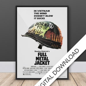 Full Metal Jacket, 1987 - Descarga digital, A3 y tabloide, impresión de arte de pared imprimible, arte imprimible, artículos más vendidos, póster, impresión digital