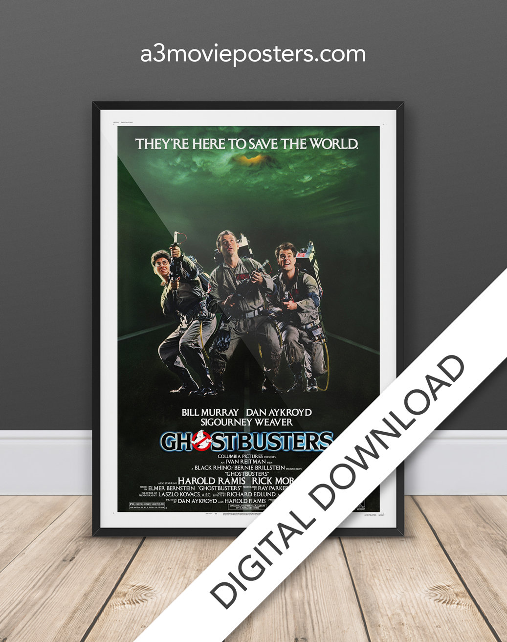 Ghostbusters Movie Poster - Digital Poster Download, 300dpi Jpeg, A3 and Tabloid Size, 80's Movie Posters