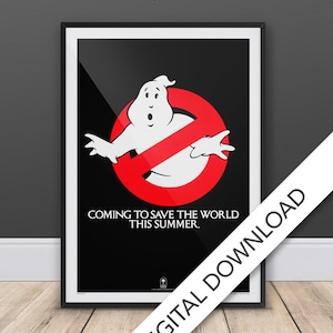 Ghostbusters Poster - Movie Poster - Digital Poster Download, 300dpi Jpeg, A3 and Tabloid Size, 80&#39;s Movie Posters
