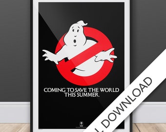 Ghostbusters Poster - Affiche de film - Téléchargement d’affiche numérique, 300dpi Jpeg, A3 et format tabloïd, affiches de films des années 80
