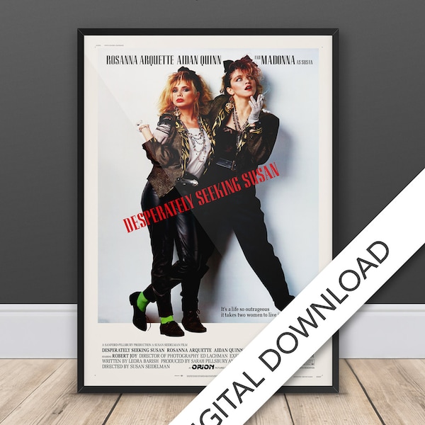 Desperately Seeking Susan Poster - Digital Download, Printable Wall Art Print, Printable Art, Madonna, Poster, Digital Print, Gift Idea