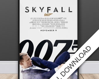 Skyfall - James Bond - Movie Poster - Digital Poster Download, 300dpi Jpeg, A3 and Tabloid Size, 007 Movie Posters