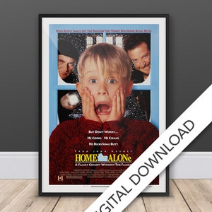 Allein zu Haus - Filmposter - Digitaler Poster Download, 300dpi Jpeg, A3 und Tabloid Format, 90er Jahre Filmposter