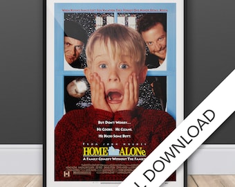 Allein zu Haus - Filmposter - Digitaler Poster Download, 300dpi Jpeg, A3 und Tabloid Format, 90er Jahre Filmposter