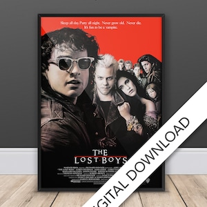 The Lost Boys Movie Poster - Digital Poster Download, 300dpi Jpeg, A3 and Tabloid Size, 80&#39;s Movie Posters