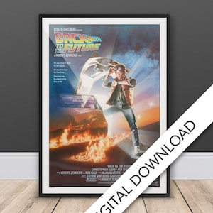 Zurück in die Zukunft - Filmposter - Digitaler Poster Download, 300dpi Jpeg, A3 und Tabloid Format, 80er Jahre Filmposter