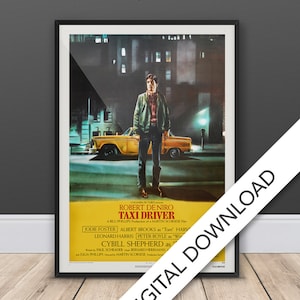 Cartel de la película del taxista - Descarga de póster digital, jpeg de 300 ppp, tamaño A3 y tabloide, carteles de películas de los años 70