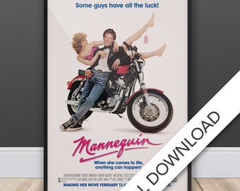 Mannequin Movie Poster - Digital Download, A3 Tabloid, Printable Wall Art Print, Printable Art, 80's Movie Poster, Digital Print, Gift