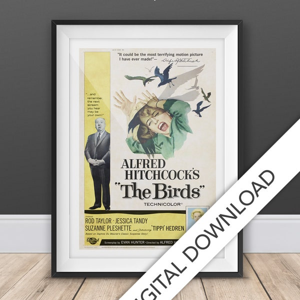 The Birds, 1963 - Digital Download, Printable Wall Art Print, Printable, Best Selling Item, Poster, Digital Print, Birthday Gift, Hitchcock