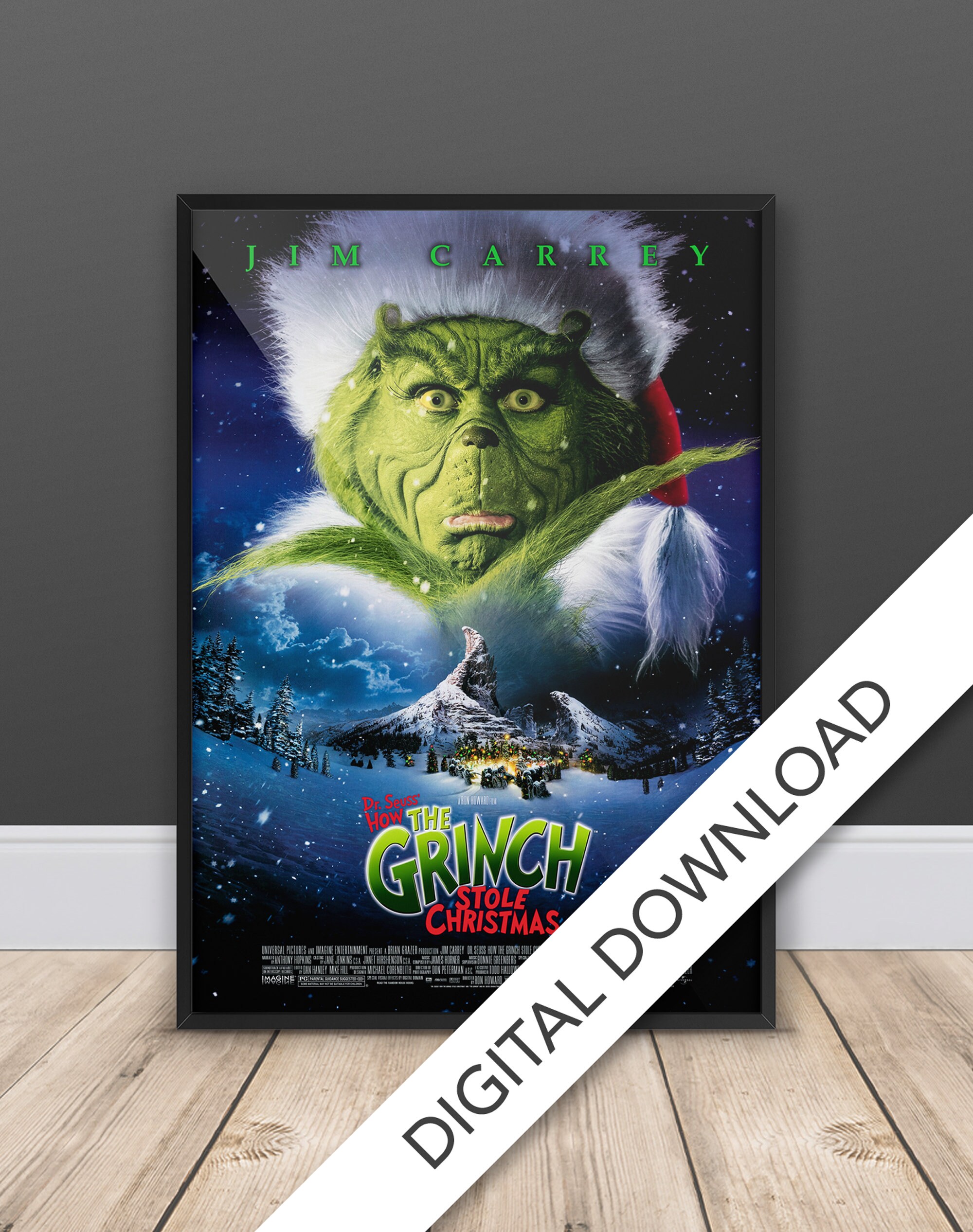 How the Grinch Stole Christmas Movie Poster Digital Poster - Etsy Norway
