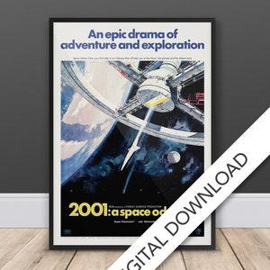 2001: Odyssee im Weltraum - 1968 - Digitaler Download, Alien Filmplakat, druckbare Wandkunst, druckbare Kunst, 300dpi Jpeg Stanley Kubrick