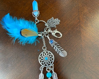 Feather key chain. Hansa hand keychain