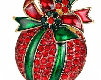 Christmas pin ornament brooch red pin shawl brooch gift for Christmas