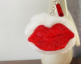 Red lips key chain