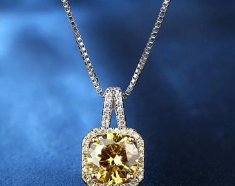 Cubic zirconia geometric pendant necklace gift for her gemstone necklace pendant necklace