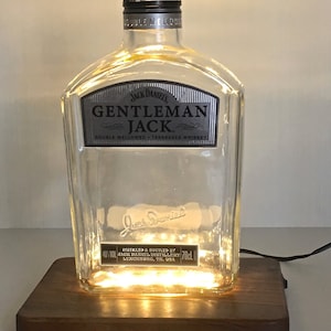 Jack Daniels Lamp, wooden lamp, whiskey bottle lamp, led desk lamp, decorative table lamp, accent lamp