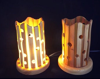 LED-bureaulamp grenen: accentverlichting hars