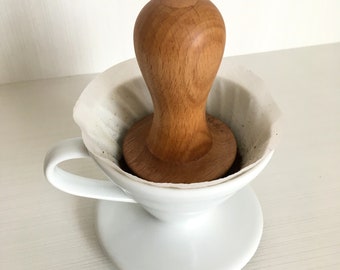 Curved tamper, convex base tamperBird nest tamper, V60 tamper, wooden tamper, pourover coffee tamper