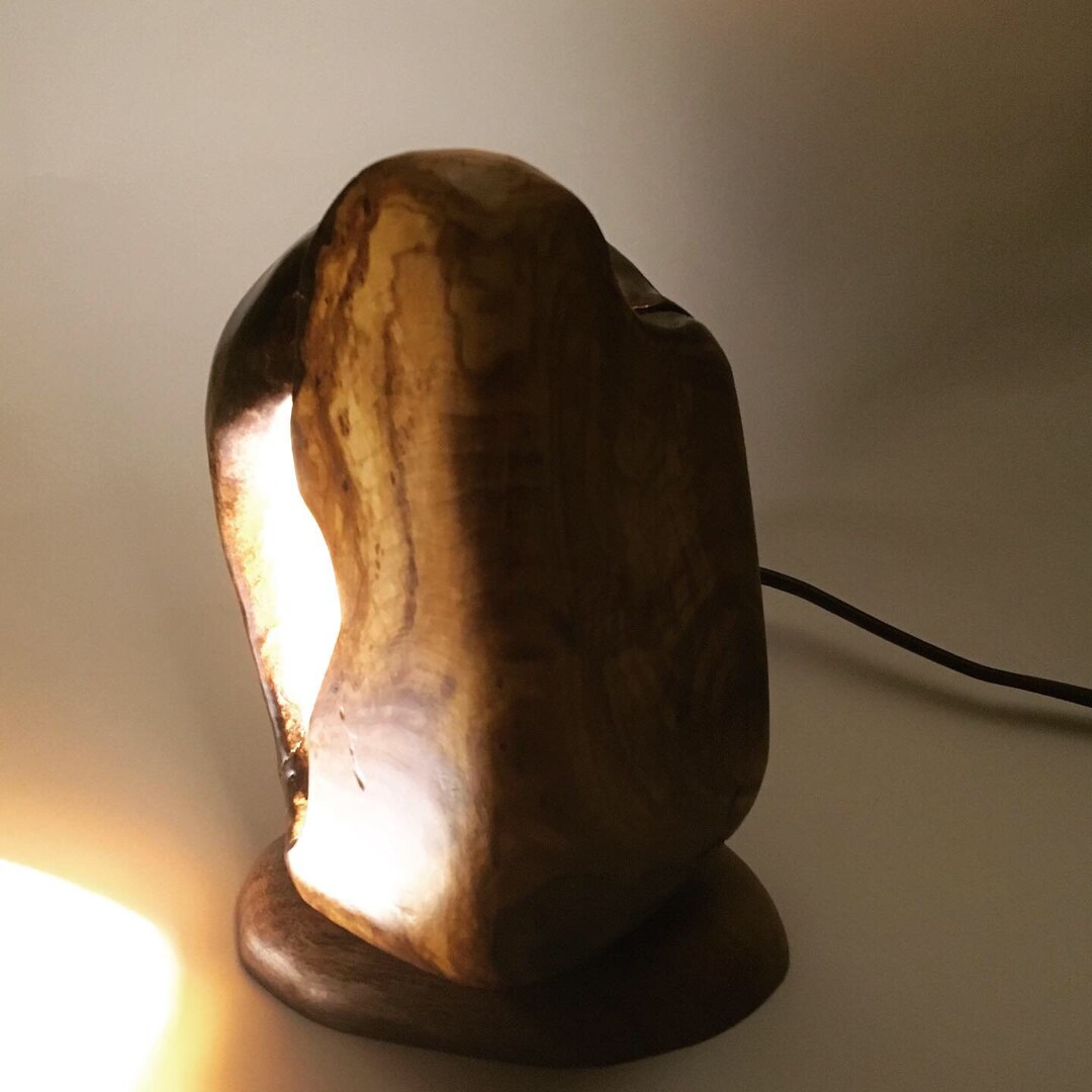 Olive Wood Lamp, Wooden Lamp, Desk Lamp,table Lamp Etsy
