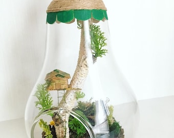 Artificial Terrarium with led light, table lamp, desk lamp