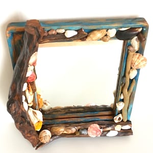 Decorative mirror, antique mirror, seashell mirror, driftwood mirror,wooden mirror