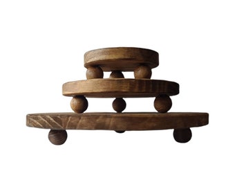 Wooden Round Riser - Set of 3