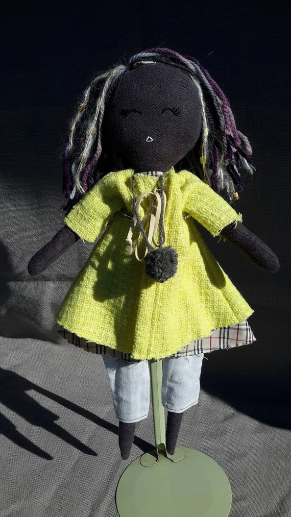 Buy Handmade Fabric Girl Cloth Doll Soft Toy Linen Cloth Doll