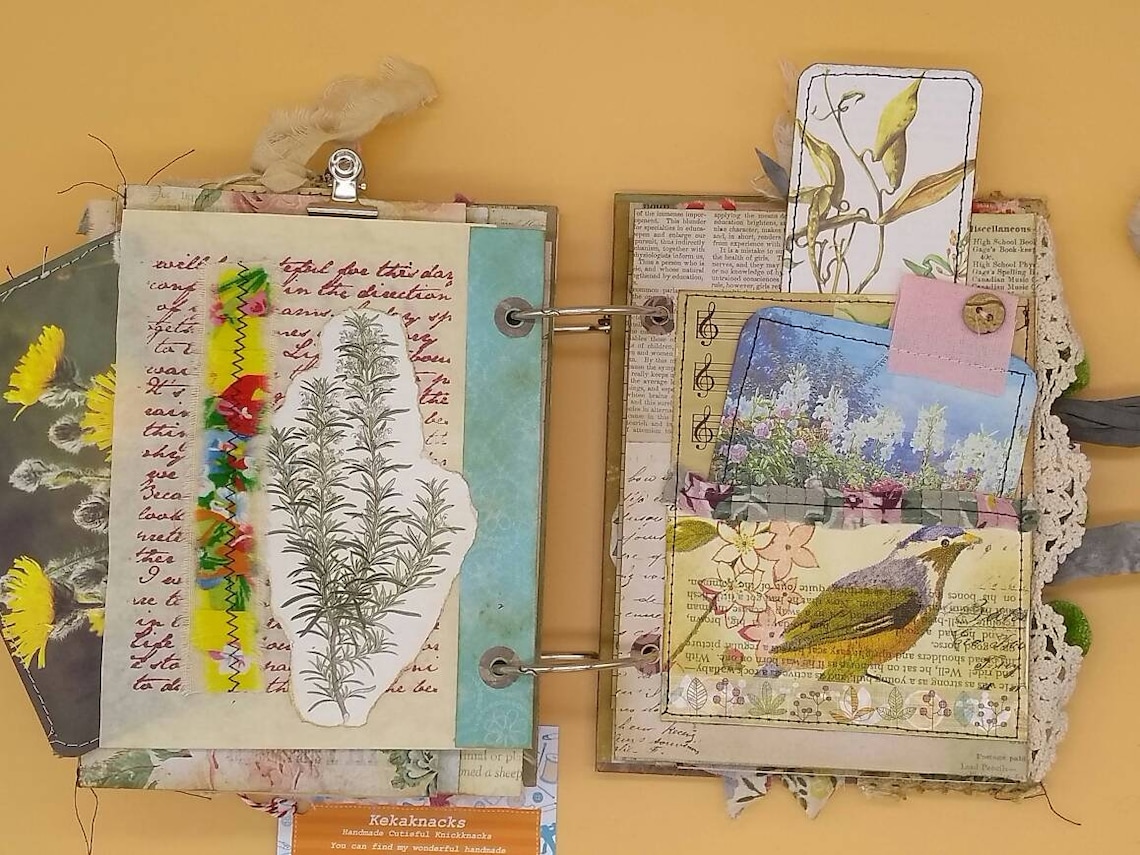 Handmade Loose Ring Bound Journal, Memory Keeping J, Keepsake Journal