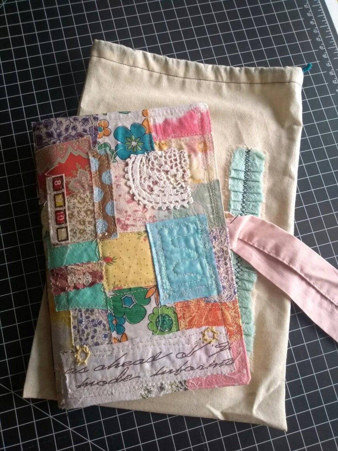 Handmade Fabric Cover Journal, Memory Keeping J, Heirloom J, Traveling