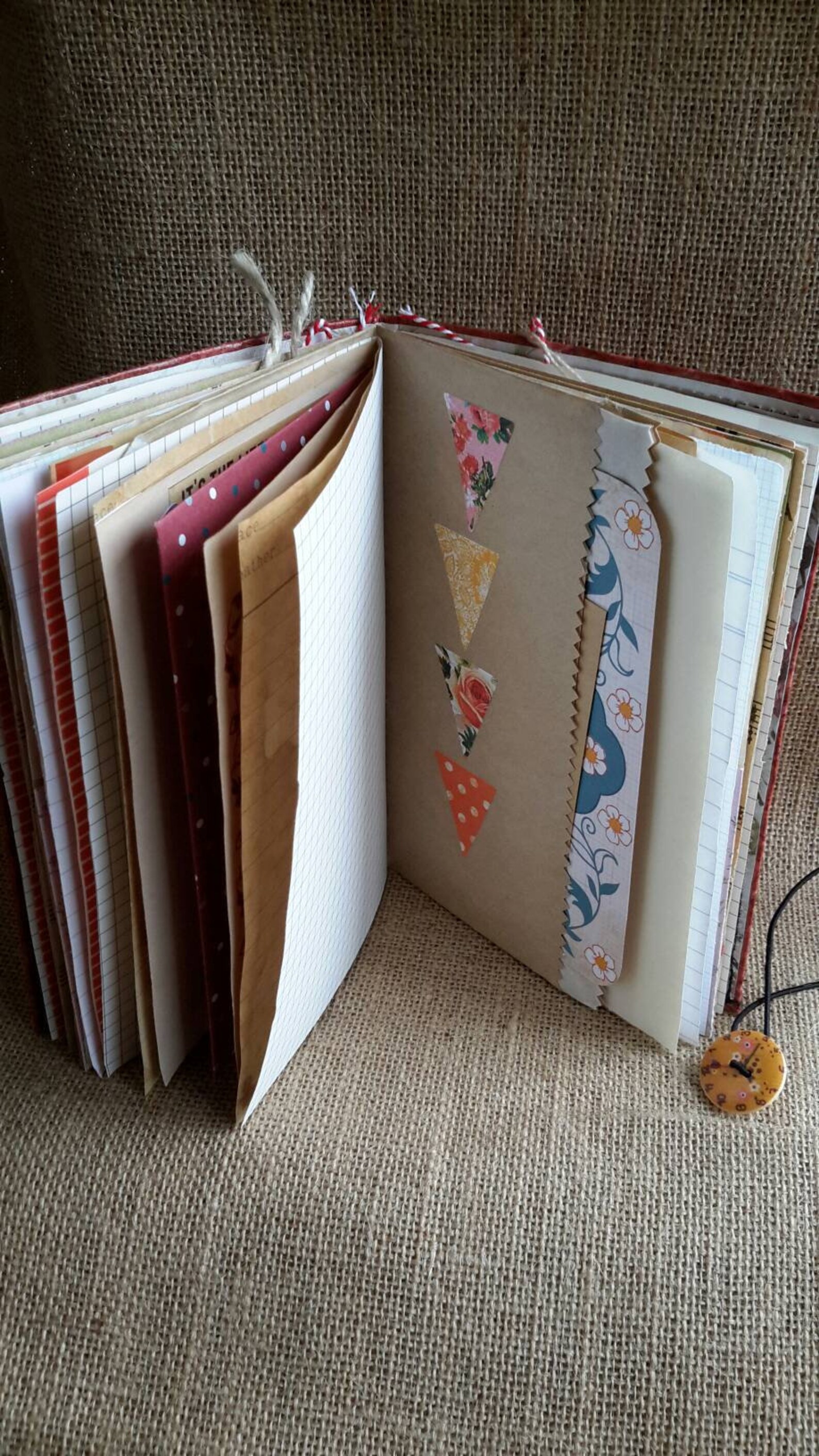 Handmade Textured Faux Leather Journal yellow Button Memory Etsy Denmark